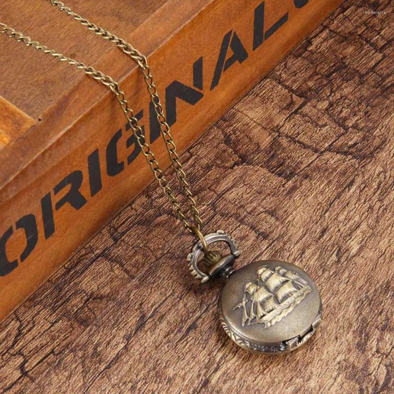 Pocket Watches Vintage Watch Bronze Color Quartz Cool Chain Sailboat Pattern THIN889, As shown
Pocket Watches Vintage Watch Bronze Color Quartz Cool Chain Sailboat Pattern THIN889, As shown