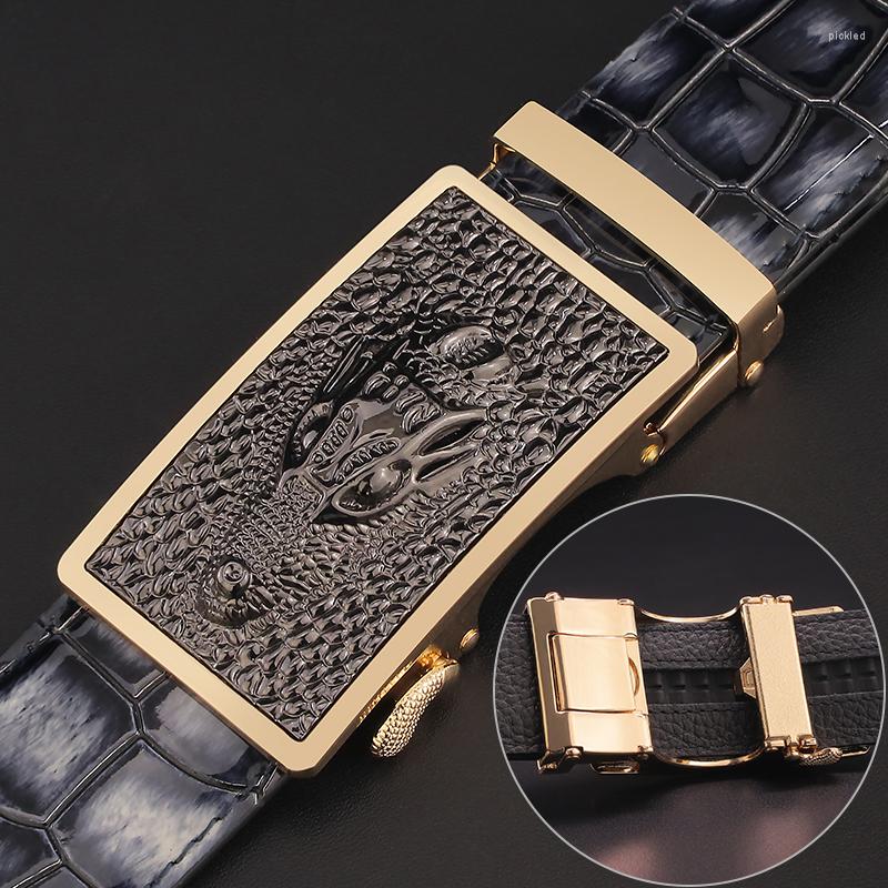 Belts High Quality Designer Genuine Leather Men Crocodile Pattern Automatic Buckle Waist Strap Ceinture Homme, Black
Belts High Quality Designer Genuine Leather Men Crocodile Pattern Automatic Buckle Waist Strap Ceinture Homme, Black