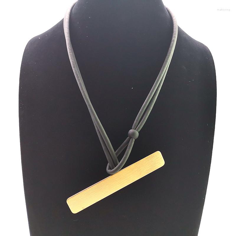 Pendant Necklaces YD&YDBZ Style Gold Silver Color Metal Necklace For Women Simple Black Rubber Leather Rope Minimalist Jewelry Gift
Pendant Necklaces YD&YDBZ Style Gold Silver Color Metal Necklace For Women Simple Black Rubber Leather Rope Minimalist Jewelry Gift
