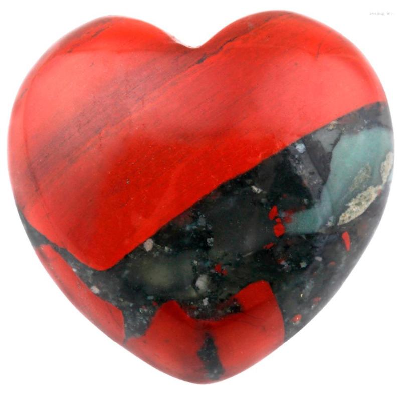 Jewelry Pouches TUMBEELLUWA Africa Bloodstone Puff Heart Healing Crystal Palm Stone Worry Chakra Reiki 0.9''