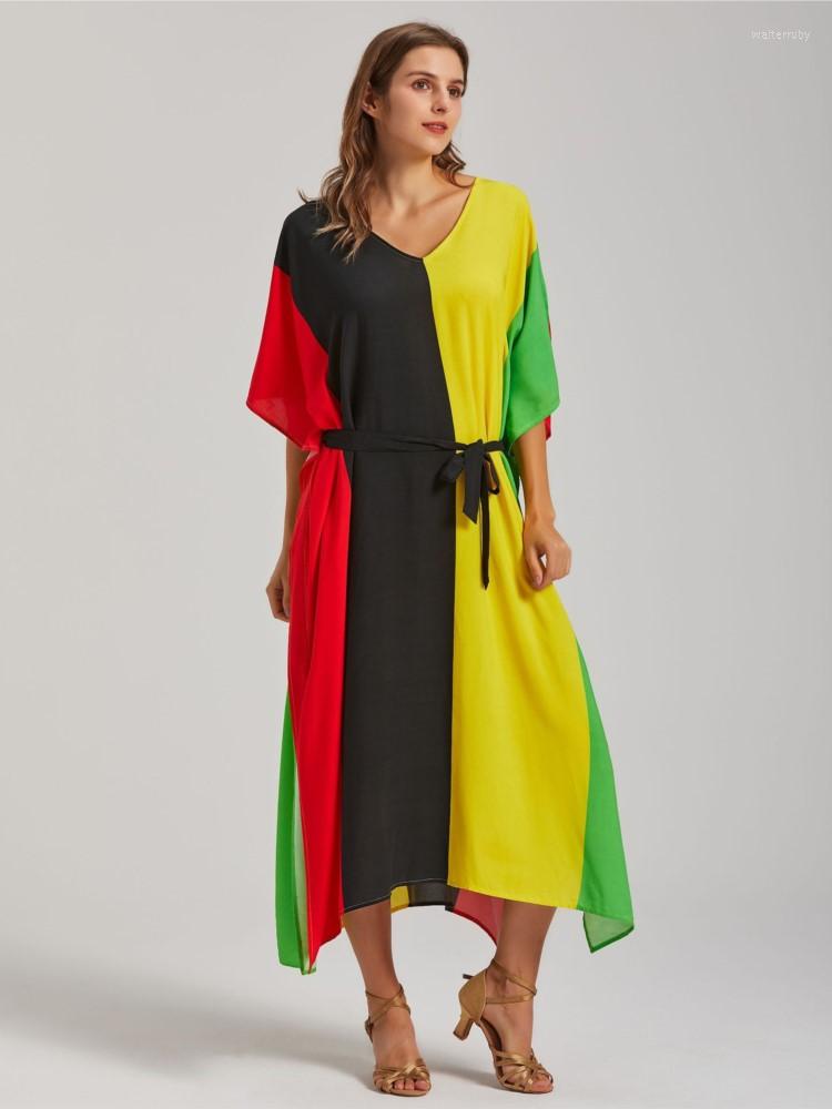 Women's Swimwear Long Dress Cover-Ups Women Swimsuit V Neck Short Sleeve Robe Summer Fashion Patchwork Beach Holiday Bikini Cover Up, Picture color
Women's Swimwear Long Dress Cover-Ups Women Swimsuit V Neck Short Sleeve Robe Summer Fashion Patchwork Beach Holiday Bikini Cover Up, Picture color