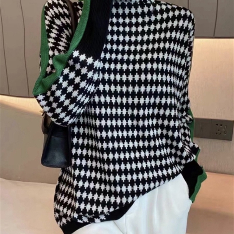 Womens Sweaters Winter Turtleneck Sweater Warm Pullover Elegant Top Loose Casual Retro Contrast Color sweater 221008, Greend
Womens Sweaters Winter Turtleneck Sweater Warm Pullover Elegant Top Loose Casual Retro Contrast Color sweater 221008, Greend