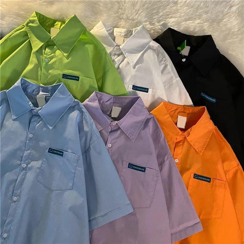 Men's Casual Shirts Harajuku Retro Colorful Solid Color Short Sleeve Men Women Vintage Summer Shirt Tops Hip Hop Unisex Streetwear, White
Men's Casual Shirts Harajuku Retro Colorful Solid Color Short Sleeve Men Women Vintage Summer Shirt Tops Hip Hop Unisex Streetwear, White