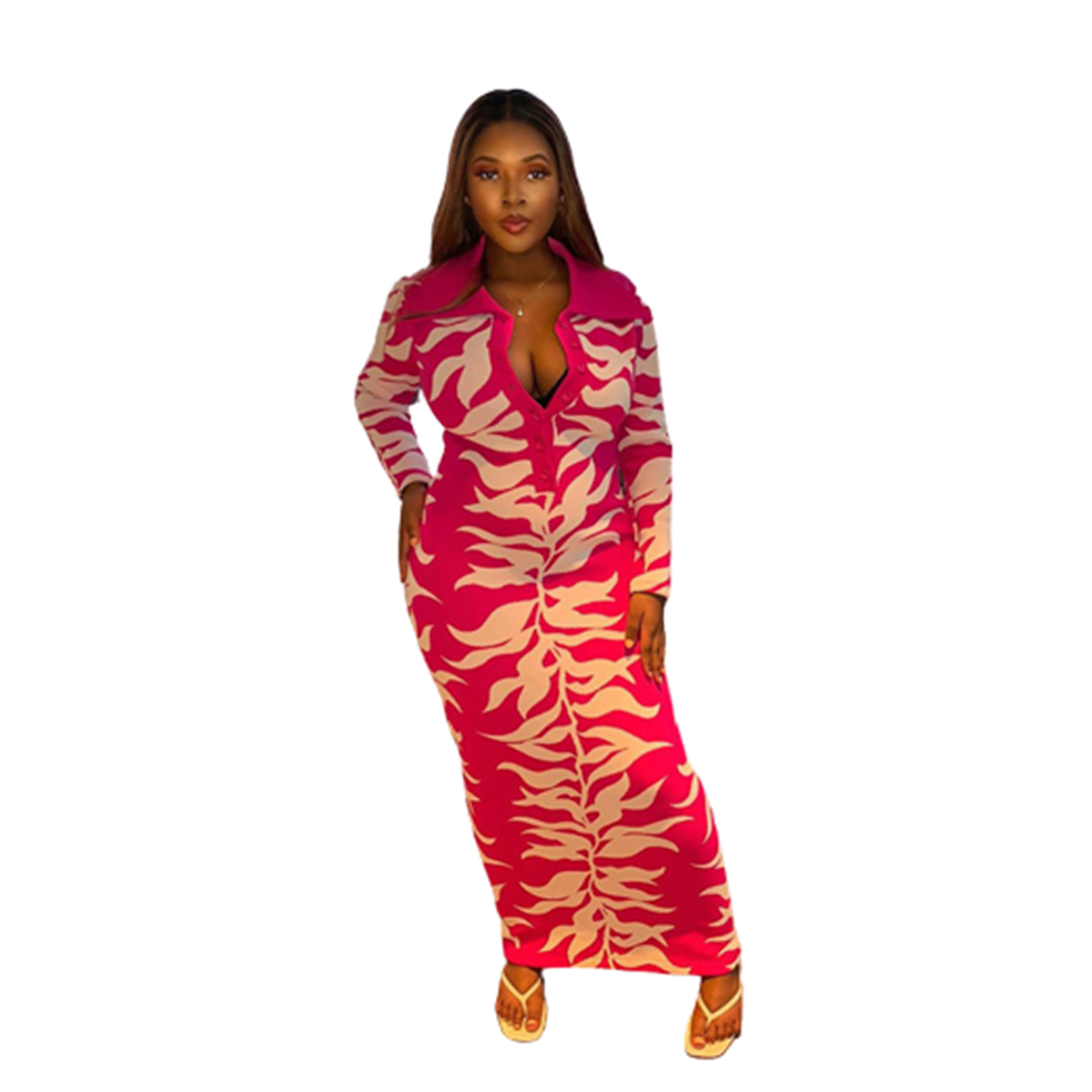 Fashion Autumn Hot Sell Print Maxi Dress For Womens Button Lapel Collar Slim Sexy Long Sleeve Casual Long Dresses GH0082, Blue
Fashion Autumn Hot Sell Print Maxi Dress For Womens Button Lapel Collar Slim Sexy Long Sleeve Casual Long Dresses GH0082, Blue