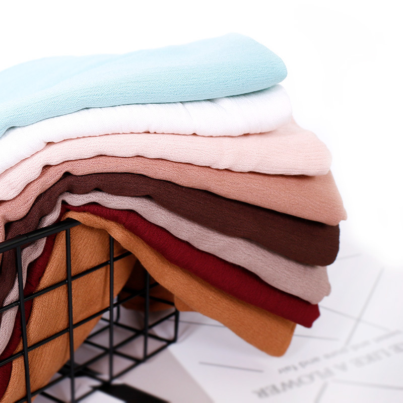 Scarves Women Muslim Crinkle Hijab Scarf Big Size Plain Shawls Femme Musulman Soft 100% Rayon Pleated Headscarf Islamic Hijab Headband 221010