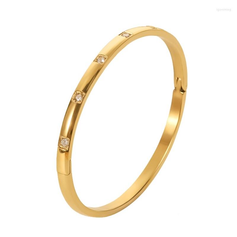 Bangle Youthway Luxury White Cubic Zirconia Stainless Steel Metal 18 K PVD Plated Waterproof Bracelet Summer Jewelry 2022
Bangle Youthway Luxury White Cubic Zirconia Stainless Steel Metal 18 K PVD Plated Waterproof Bracelet Summer Jewelry 2022
