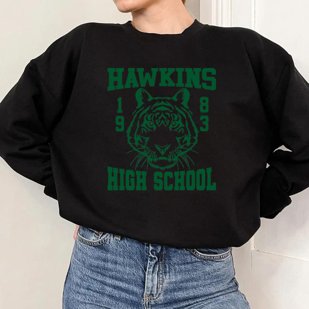 Womens Hoodies Sweatshirts Vintage Hawkins High School Sweatshirt Stranger Things Inspired Sweatshirts Men Women Streetwear Hoodie Hawkins Class of 19