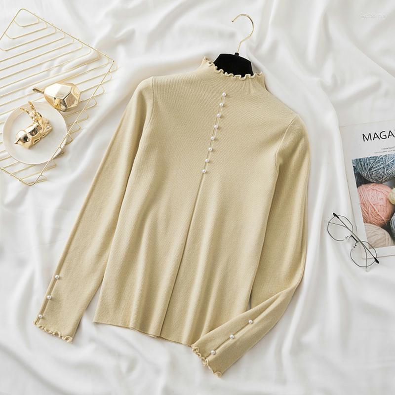 Women's Sweaters Bright Silk Mock Neck Women Sweater Pullover Fall Winter Korean Fashion Pearls Jumper Woman Slim Long Sleeve Top, Black
Women's Sweaters Bright Silk Mock Neck Women Sweater Pullover Fall Winter Korean Fashion Pearls Jumper Woman Slim Long Sleeve Top, Black