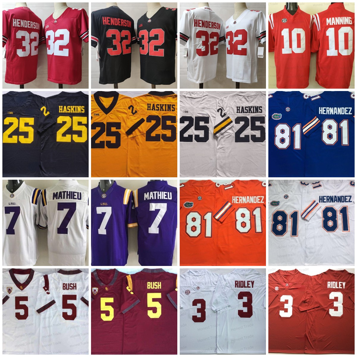 NCAA 32 TreVeyon Henderson Football Jersey 3 Ridley 81 Hernandez 1 Deebo Samuel 7 Tryann Mathieu 25 Hassan Haskins 10 Manning 5 Bush White College Mens Jerseys, Men jersey
NCAA 32 TreVeyon Henderson Football Jersey 3 Ridley 81 Hernandez 1 Deebo Samuel 7 Tryann Mathieu 25 Hassan Haskins 10 Manning 5 Bush White College Mens Jerseys, Men jersey
