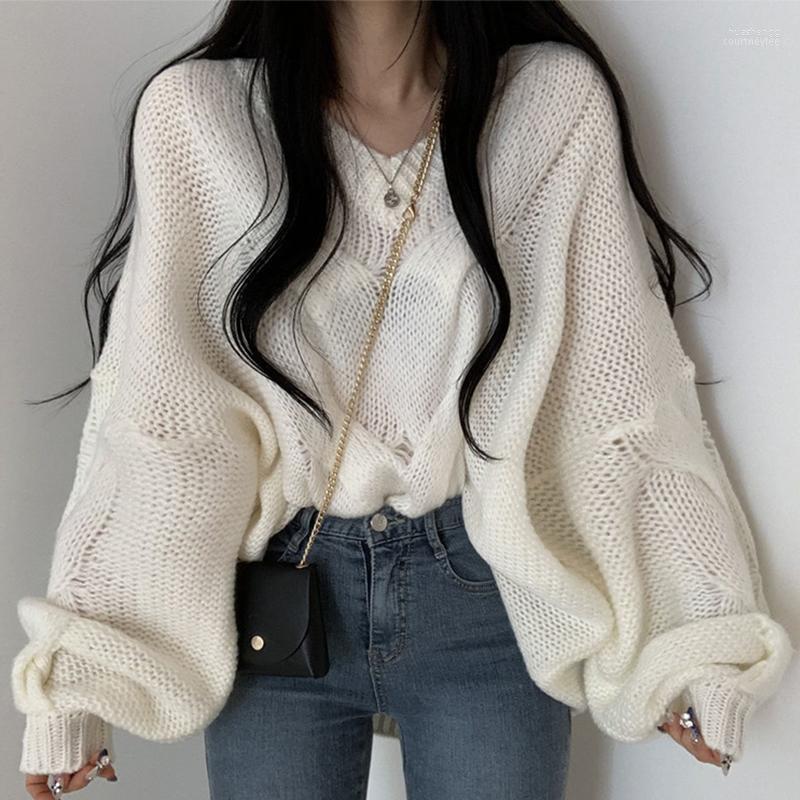 Women's Sweaters Women's Woman 2022 Korea Fashion Elegant Casual V-neck Hollow Linen Pattern Loose Lantern Sleeve Knit Pullover Sweater, White
Women's Sweaters Women's Woman 2022 Korea Fashion Elegant Casual V-neck Hollow Linen Pattern Loose Lantern Sleeve Knit Pullover Sweater, White