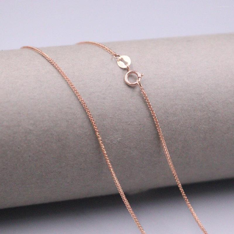 Chains Pure 18k Solid Rose Gold Chain 0.8mm Women Wheat Link Necklace 18inch 1.3-1.6g
Chains Pure 18k Solid Rose Gold Chain 0.8mm Women Wheat Link Necklace 18inch 1.3-1.6g