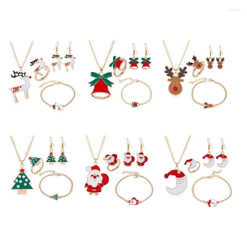 Necklace Earrings Set Trendy Christmas Series Dripping Old Man Elk Bells Necklaces Bracelets Rings Multi-piece Party Gift, Picture shown
Necklace Earrings Set Trendy Christmas Series Dripping Old Man Elk Bells Necklaces Bracelets Rings Multi-piece Party Gift, Picture shown