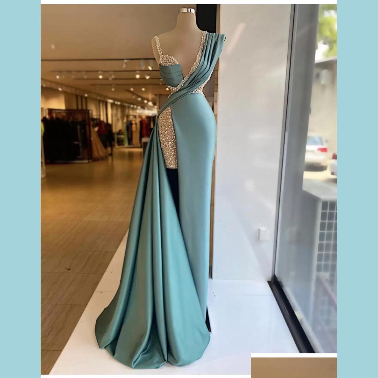 Evening Dresses Sparkly 2022 Sequined Split Mermaid Evening Dresses Crystal Long Formal Prom Gowns Custom Made Plus Size Bridegroomdh Dhg1M, Dark navy 
Evening Dresses Sparkly 2022 Sequined Split Mermaid Evening Dresses Crystal Long Formal Prom Gowns Custom Made Plus Size Bridegroomdh Dhg1M, Dark navy