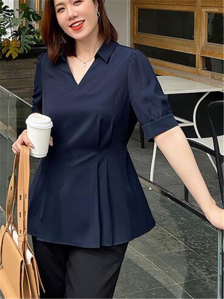 Women's Blouses Summer Loose Women's V-neck Shirt Cover Belly Top Solid Color Half Sleeve Pullover Lapel Pleated Casual Female, Beige
Women's Blouses Summer Loose Women's V-neck Shirt Cover Belly Top Solid Color Half Sleeve Pullover Lapel Pleated Casual Female, Beige