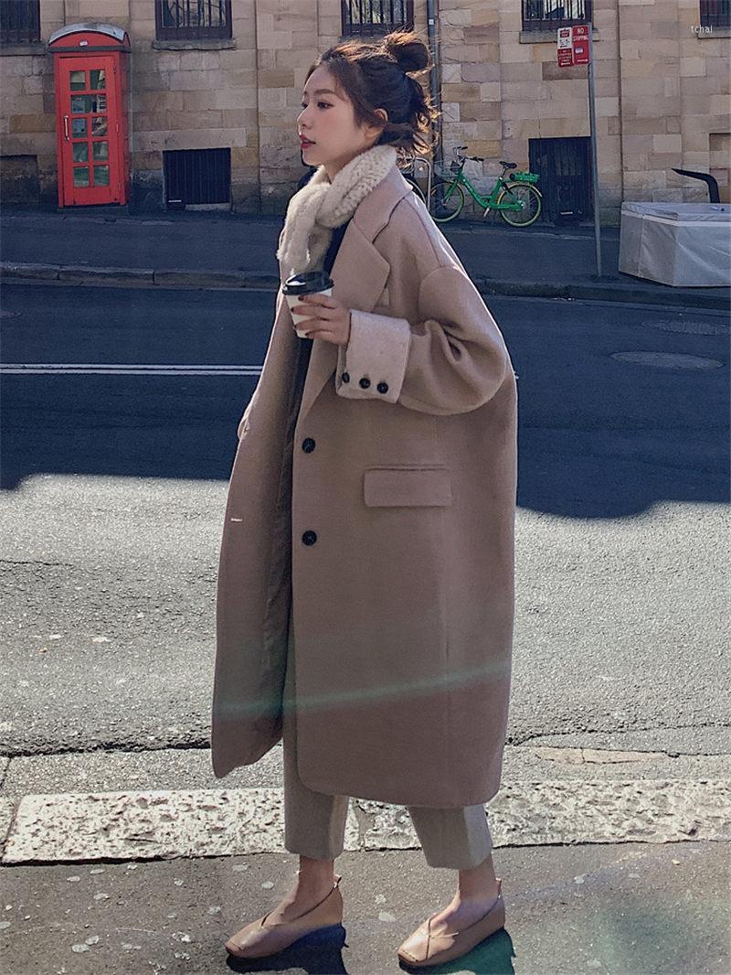 Women' Suits 2022 Autumn And Winter Korean Mid-Length Cocoon Coat Blazer Woolen Jacket Women' Loose Thick Suit Outerwear Y1164, Milk tea color
Women' Suits 2022 Autumn And Winter Korean Mid-Length Cocoon Coat Blazer Woolen Jacket Women' Loose Thick Suit Outerwear Y1164, Milk tea color