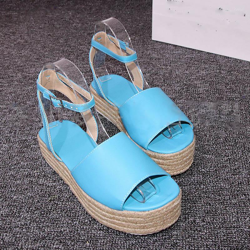 Dress Shoes Women's Straw Woven Thick Bottom Fish Mouth Large Sandals 2022 Foreign Trade Summer Ankle Buckle Fashion, Sky blue
Dress Shoes Women's Straw Woven Thick Bottom Fish Mouth Large Sandals 2022 Foreign Trade Summer Ankle Buckle Fashion, Sky blue