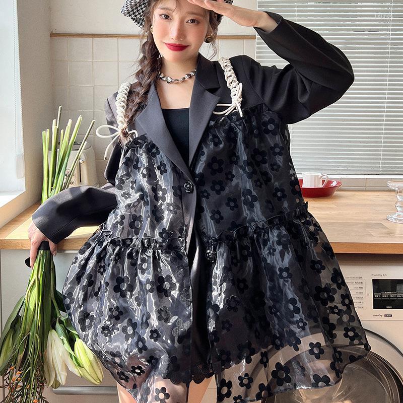 Women' Suits Autumn Style Gauze Similar To Printed Suit Skirt Large Hem Medium Length Loose Purple Fake Two Pieces 2-38, Black
Women' Suits Autumn Style Gauze Similar To Printed Suit Skirt Large Hem Medium Length Loose Purple Fake Two Pieces 2-38, Black