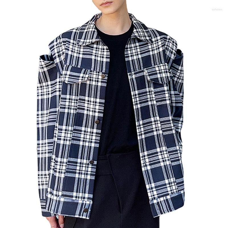 Men's Jackets Hollow Shoulder Jacket Men Vintage Fashion Plaid Loose Casual Coat Male Women Streetwear Hip Hop Couple Outerwear, 6165
Men's Jackets Hollow Shoulder Jacket Men Vintage Fashion Plaid Loose Casual Coat Male Women Streetwear Hip Hop Couple Outerwear, 6165