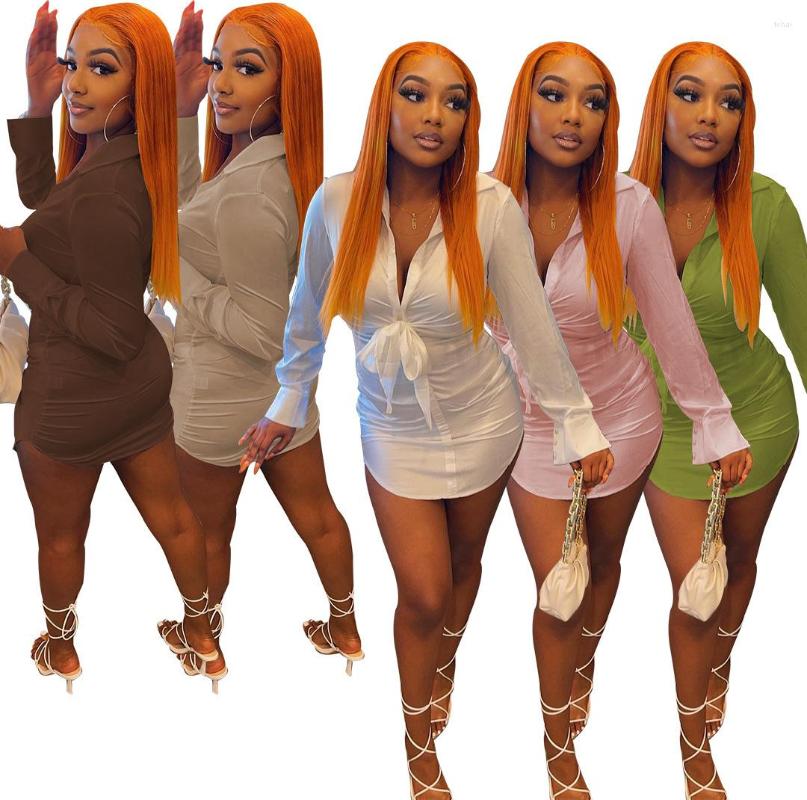Casual Dresses 2022 Fashion Long Sleeve Lapel Dress Women Sexy Street Style Short Pure Color Lady Mini, Green
Casual Dresses 2022 Fashion Long Sleeve Lapel Dress Women Sexy Street Style Short Pure Color Lady Mini, Green