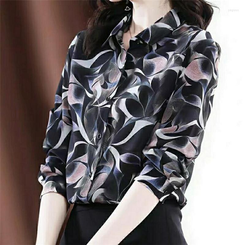 Women's Blouses Lmitation Silk Women Summer Black Printing High-end Formal Business Blusa Lapel Long Sleeves Buttons Casual Shirts, Colour
Women's Blouses Lmitation Silk Women Summer Black Printing High-end Formal Business Blusa Lapel Long Sleeves Buttons Casual Shirts, Colour