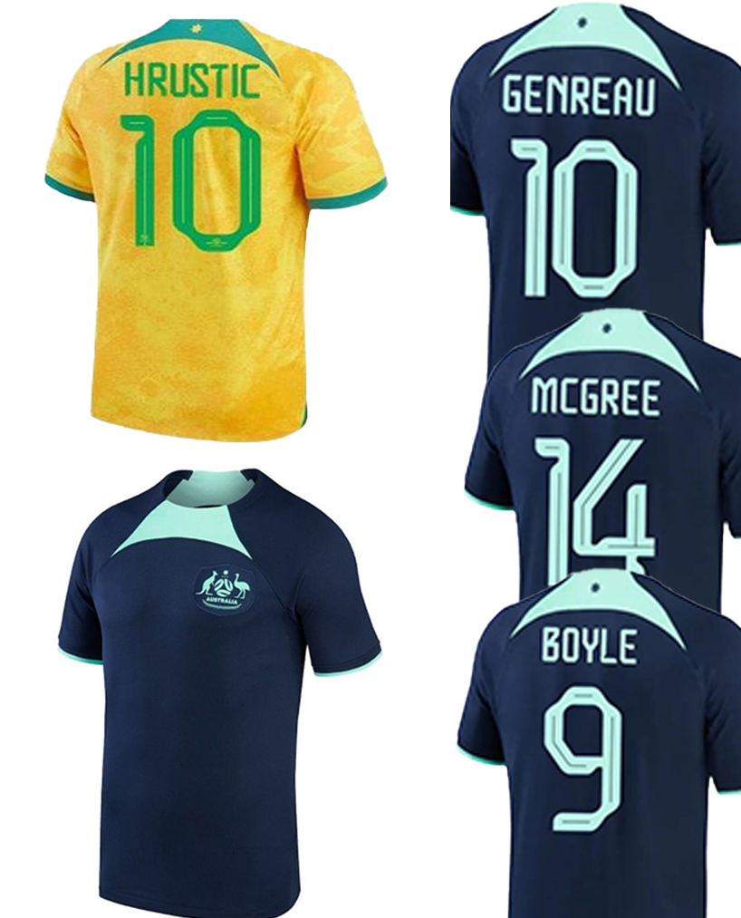 2023 Australia Soccer Jerseys Home Away LECKIE MACLAREN HRUSTIC MABIL MOOY National Team Football Shirts kingcaps Thai Quality Design Your Own Jersey, 22-23 away with patch
2023 Australia Soccer Jerseys Home Away LECKIE MACLAREN HRUSTIC MABIL MOOY National Team Football Shirts kingcaps Thai Quality Design Your Own Jersey, 22-23 away with patch