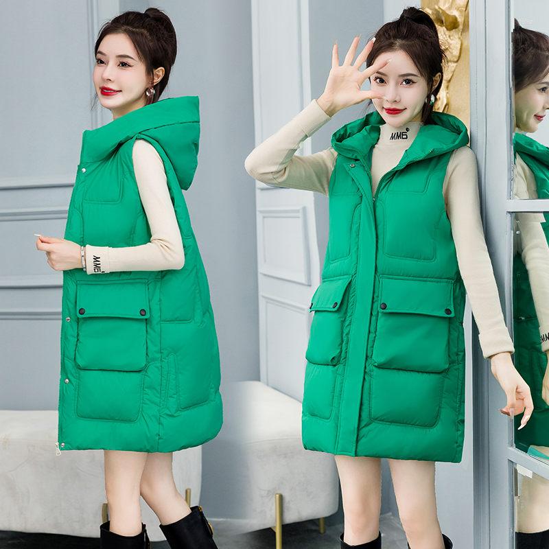 Women's Vests 2022 Vest Women's Mid-Length Hooded Down Padded Coat Autumn And Winter All-Match Fashion Waistcoat Sleeveless Jacket T650, Beige
Women's Vests 2022 Vest Women's Mid-Length Hooded Down Padded Coat Autumn And Winter All-Match Fashion Waistcoat Sleeveless Jacket T650, Beige