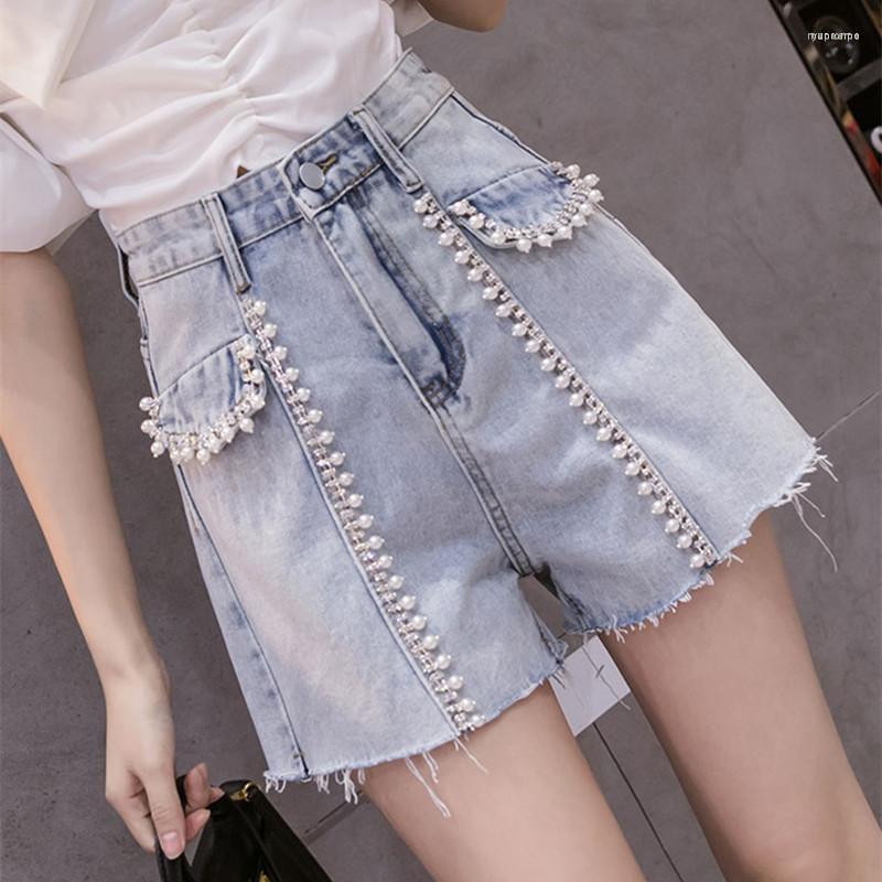 Women' Shorts Women' Pearls Beading Diamonds Denim Women High Waist Short Femme Cotton Wide Leg Jeans Summer 2022, Photo color
Women' Shorts Women' Pearls Beading Diamonds Denim Women High Waist Short Femme Cotton Wide Leg Jeans Summer 2022, Photo color