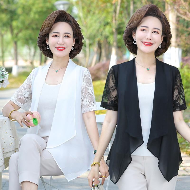 Women's Blouses Black White Shawl Women See Through Cardigans Shirt Short Sleeve Lace Mesh Chiffon Vintage Up Tops Streetwear Cardigan 2022
Women's Blouses Black White Shawl Women See Through Cardigans Shirt Short Sleeve Lace Mesh Chiffon Vintage Up Tops Streetwear Cardigan 2022
