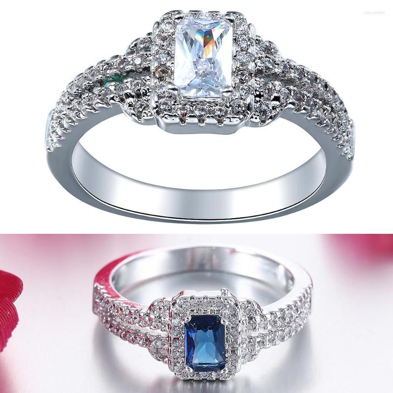 Wedding Rings Hainon Silver Color Ring For Women Party Gift Fashion Jewelry Full Blue White Cubic Zircon Engagement Finger
Wedding Rings Hainon Silver Color Ring For Women Party Gift Fashion Jewelry Full Blue White Cubic Zircon Engagement Finger