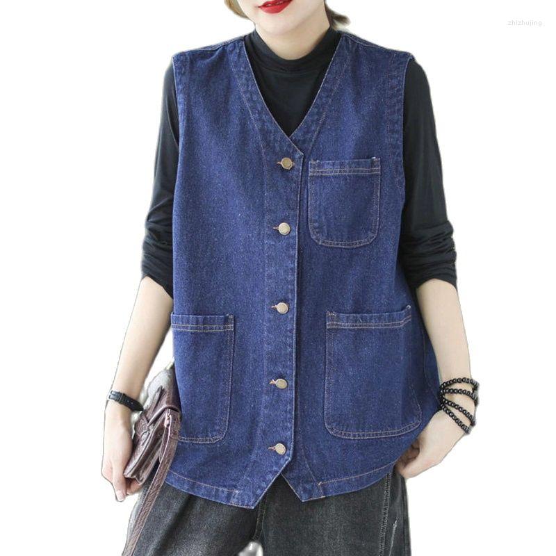 Women's Vests Women's Denim Vest V Neck Sleeveless Loose Thin Spring Autumn Jacket Waistcoat Tops 2022 Short Coat Outerwear Female, Blue
Women's Vests Women's Denim Vest V Neck Sleeveless Loose Thin Spring Autumn Jacket Waistcoat Tops 2022 Short Coat Outerwear Female, Blue