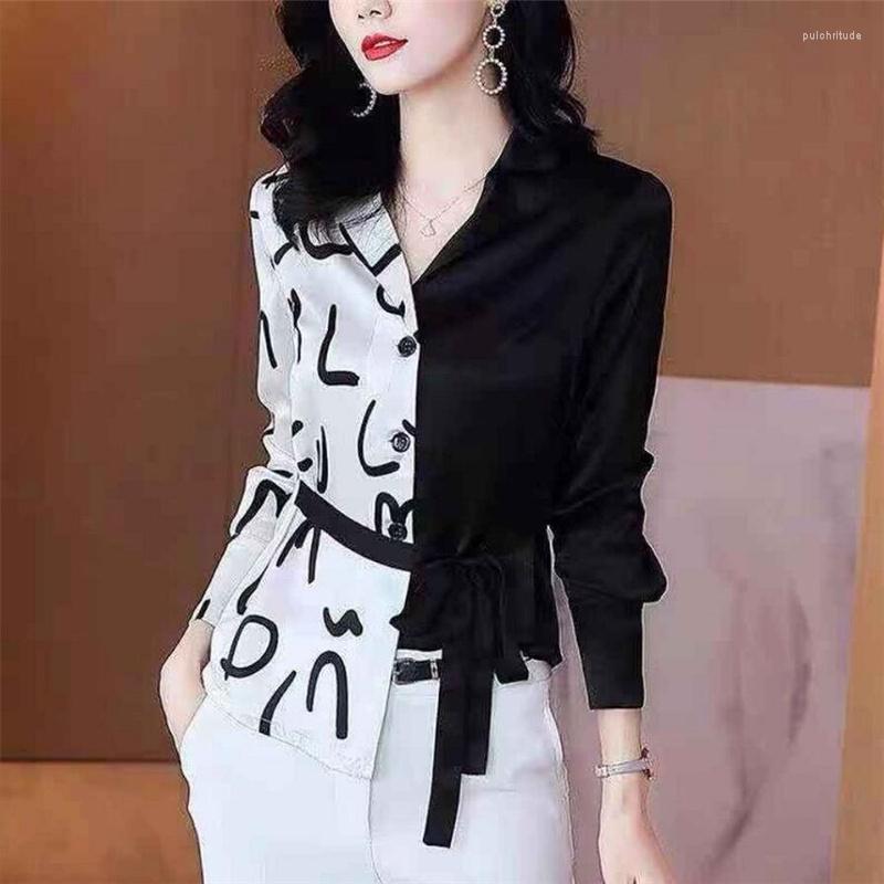 Women' Blouses Faux Silk Office Ladies Formal Business Irregular Tops Vintage Print Lapel Long Sleeves Femme Blusas Casual Shirts, Black
Women' Blouses Faux Silk Office Ladies Formal Business Irregular Tops Vintage Print Lapel Long Sleeves Femme Blusas Casual Shirts, Black