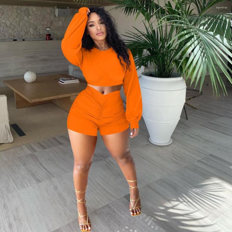Women's Tracksuits Solid Color Long Sleeve Pullover Crew Neck Top Pleated Ruched Mini Shorts Pants 2PCS Sets Women's Autumn&Winter, Army green
Women's Tracksuits Solid Color Long Sleeve Pullover Crew Neck Top Pleated Ruched Mini Shorts Pants 2PCS Sets Women's Autumn&Winter, Army green