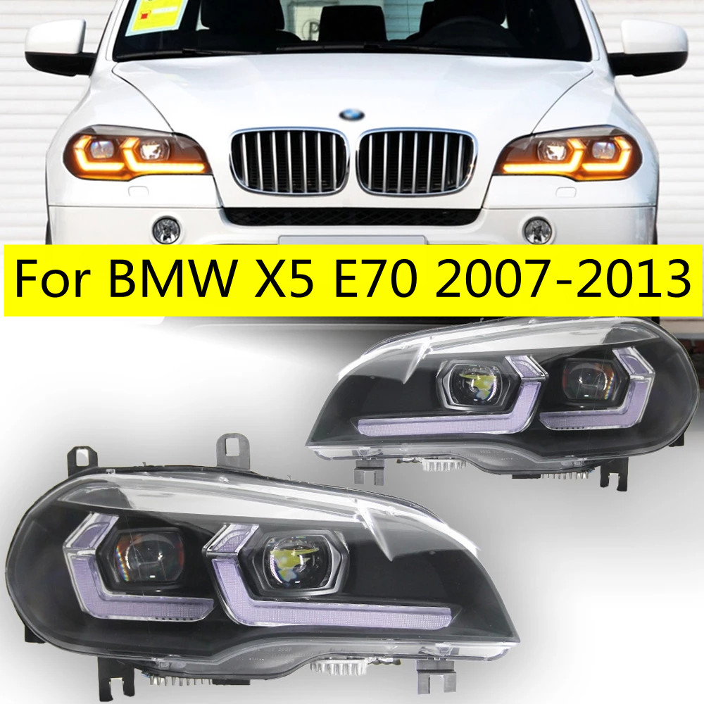 Head Lights for BMW X5 E70 LED Headlight Projector Lens 2007-2013 Angel Eye DRL Signal Head Lamp Automotive Accessories