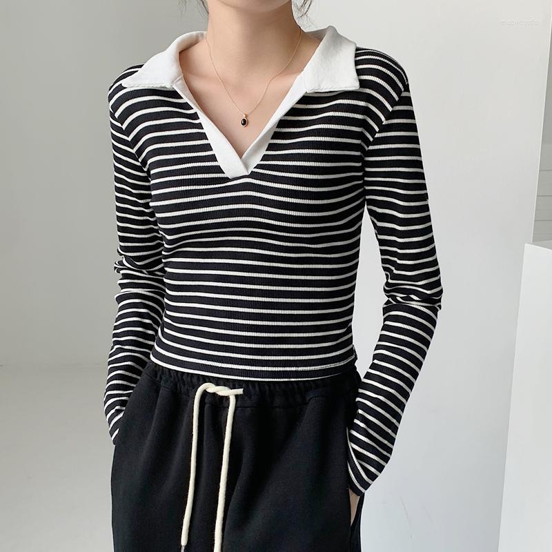 Women' T Shirts Women Striped Printed T-shirts Y2K Clothes Casual Skinny Polo Harajuku Tops Tees Female Autumn Office Lady Shirt, Beige
Women' T Shirts Women Striped Printed T-shirts Y2K Clothes Casual Skinny Polo Harajuku Tops Tees Female Autumn Office Lady Shirt, Beige