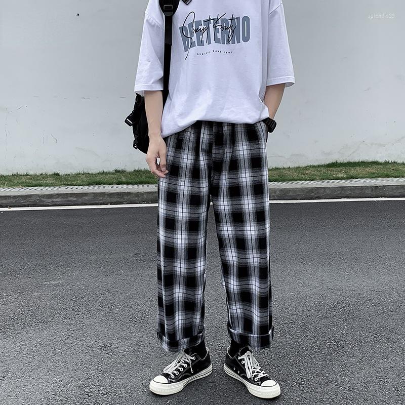 Men's Pants Men Casual Plaid Ankle Length Loose Wide Leg All-match Elastic Waist Fashion Trousers Streetwear Harajuku Korean Retro, Black-white
Men's Pants Men Casual Plaid Ankle Length Loose Wide Leg All-match Elastic Waist Fashion Trousers Streetwear Harajuku Korean Retro, Black-white