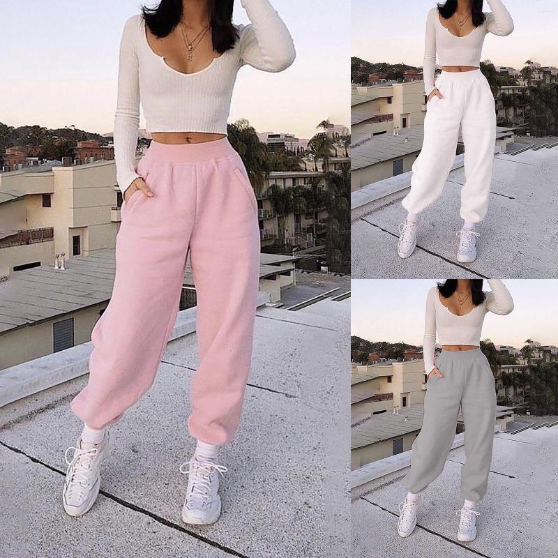 Women' Pants Women Printing Easy High Waist Leisure Time Sweater Hip Hop, Grey