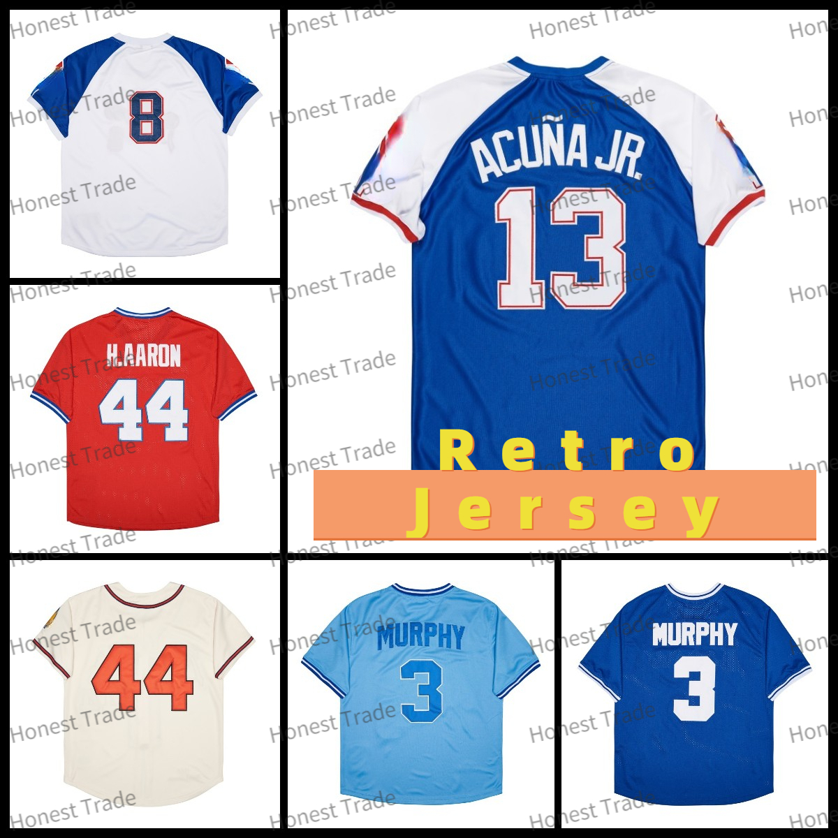 Retro Dale Murphy Baseball Jersey 44 Hank Aaron 13 Ronald Acuna Jr. LOPEZ Chipper Jones Pullover Mens Vintage Jerseys Throwback Stitched, Men jersey;pullover
Retro Dale Murphy Baseball Jersey 44 Hank Aaron 13 Ronald Acuna Jr. LOPEZ Chipper Jones Pullover Mens Vintage Jerseys Throwback Stitched, Men jersey;pullover