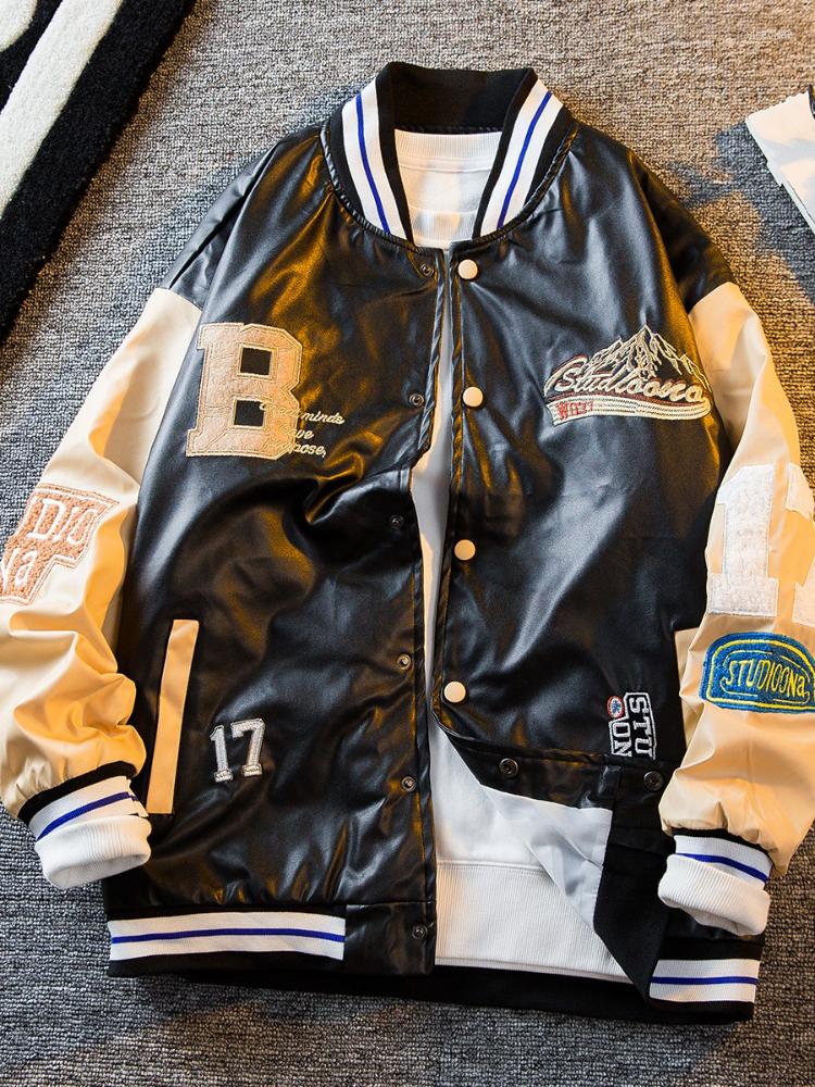 Men' Jackets Mafokuwz Pu Leather Jacket American Retro Vintage Heavy Industry Embroidery Baseball Uniform Loose High Street, Black
Men' Jackets Mafokuwz Pu Leather Jacket American Retro Vintage Heavy Industry Embroidery Baseball Uniform Loose High Street, Black