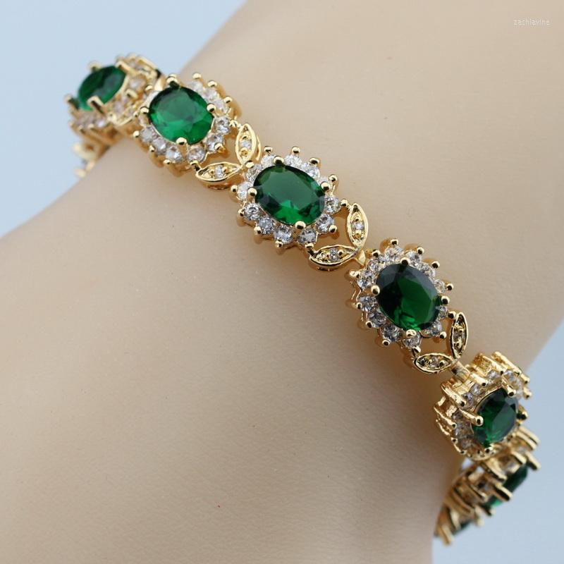 Link Bracelets Flower White Zircon &Green Created Emerald Bracelet Health Fashion Jewelry For Women Free Box SK16
Link Bracelets Flower White Zircon &Green Created Emerald Bracelet Health Fashion Jewelry For Women Free Box SK16
