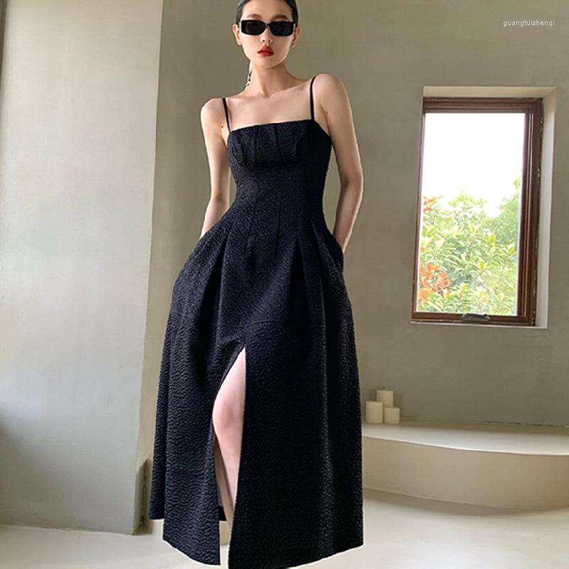 Casual Dresses Korean Office Lady 2022 Summer Elegant Black Dress Women Sleeveless Slim Strap Evening Party For Females One Piece
Casual Dresses Korean Office Lady 2022 Summer Elegant Black Dress Women Sleeveless Slim Strap Evening Party For Females One Piece