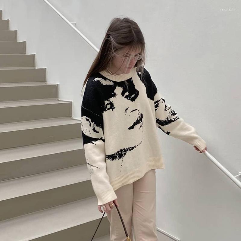 Women' Sweaters Y2K Woman Sweater 2022 Long Sleeve O-neck Portrait Print Loose Knitting Pullovers Tops Outwear Autumn Women Clothes, Purple
Women' Sweaters Y2K Woman Sweater 2022 Long Sleeve O-neck Portrait Print Loose Knitting Pullovers Tops Outwear Autumn Women Clothes, Purple