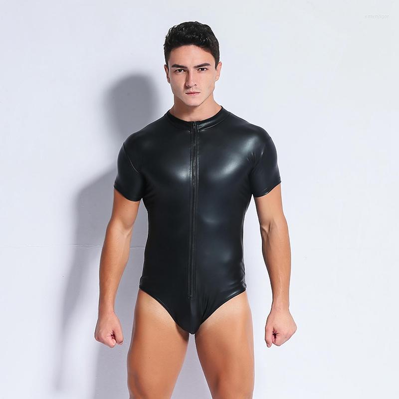 Men' G Strings Sexy Male Black Faux Leather Zipper Bust Stretch Tight Erotic PVC Latex Jumpsuit Gay Fetish PU Bodysuit Club Wear Overall
Men' G Strings Sexy Male Black Faux Leather Zipper Bust Stretch Tight Erotic PVC Latex Jumpsuit Gay Fetish PU Bodysuit Club Wear Overall