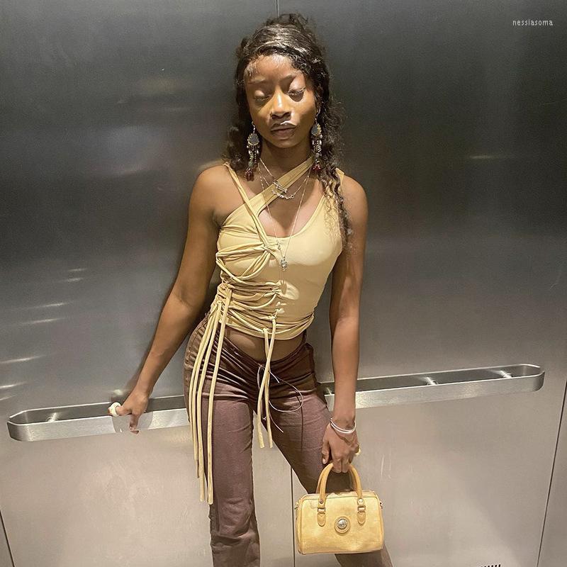 Women' Tanks 2022 Summer Sexy Fashion Street Casual Solid Color Diagonal Neck Pullover Sleeveless Hollow Lace-Up Top Vest Women, Khaki
Women' Tanks 2022 Summer Sexy Fashion Street Casual Solid Color Diagonal Neck Pullover Sleeveless Hollow Lace-Up Top Vest Women, Khaki