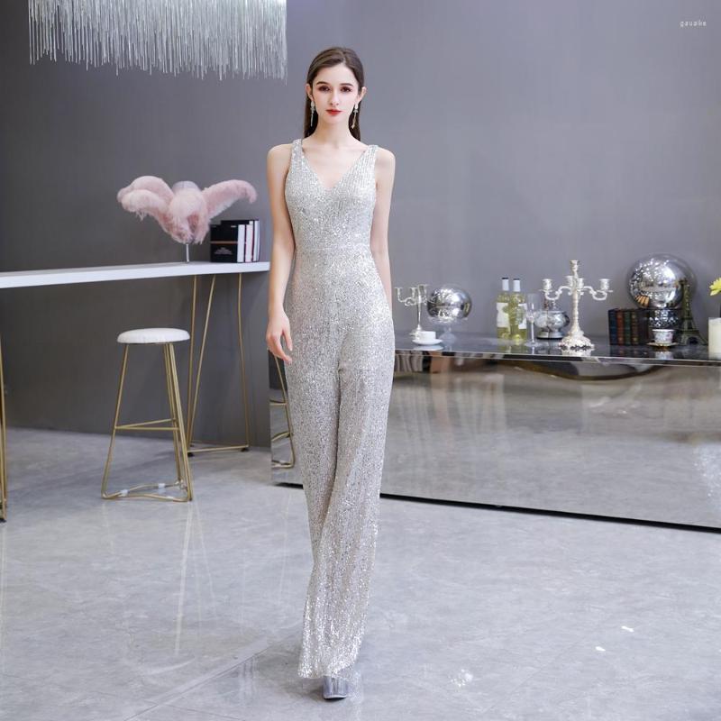 Party Dresses 2022 Sequin Bodycon Outfit Silver Pants Latin Dance Host Jumpsuit Women Formal Evening Wear V Neck Backless Zipper Dress, Black
Party Dresses 2022 Sequin Bodycon Outfit Silver Pants Latin Dance Host Jumpsuit Women Formal Evening Wear V Neck Backless Zipper Dress, Black