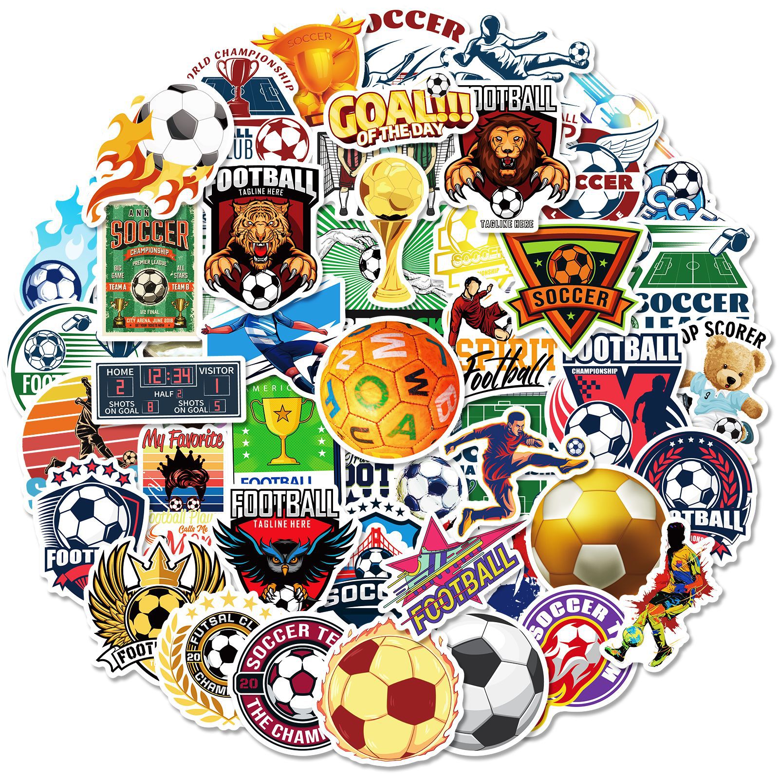 50Pcs Cartoon Soccer Stickers Non-Random For Car Bike Luggage Sticker Laptop Skateboard Motor Water Bottle Snowboard wall Decals Kids Gifts, Multi-color
50Pcs Cartoon Soccer Stickers Non-Random For Car Bike Luggage Sticker Laptop Skateboard Motor Water Bottle Snowboard wall Decals Kids Gifts, Multi-color