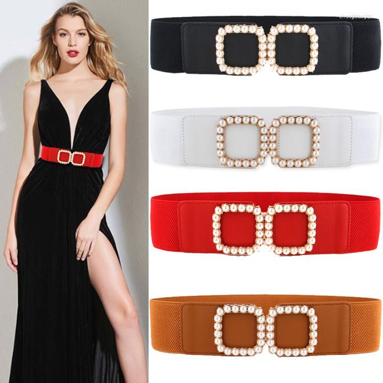 Belts Women Wide PU Leather Waistbands For Dress Pearl Square Buckle Cotton Corset Elastic Waistband Cinch Slim Belt Coat Lady Gifts, Black
Belts Women Wide PU Leather Waistbands For Dress Pearl Square Buckle Cotton Corset Elastic Waistband Cinch Slim Belt Coat Lady Gifts, Black