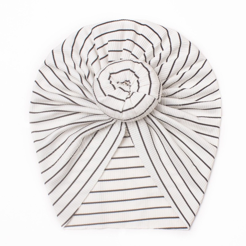 Stripe Newborn Toddler Infant Beanie Hat Handmade Kids Turban Caps with Donut Baby Girls Hair Accessories