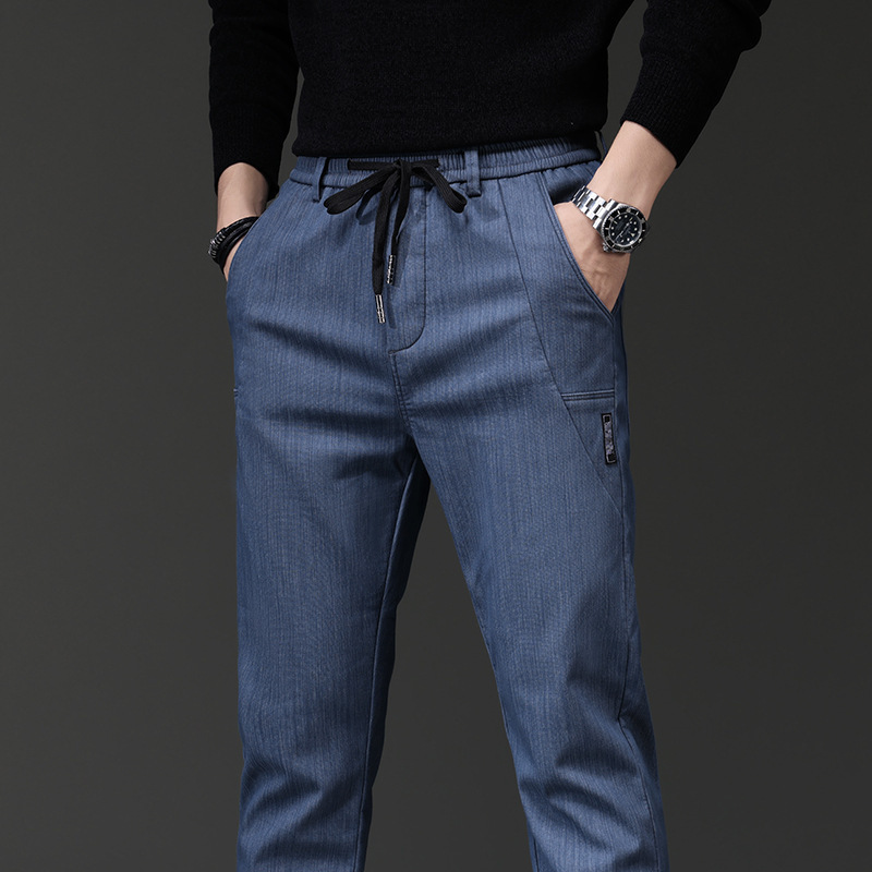 Men's Pants Autumn Men's Stripe Pants Casual Elastic Business Cotton Gray Black Blue Thick Straight Work Classic Long Trousers for Male 221010, Light grey
Men's Pants Autumn Men's Stripe Pants Casual Elastic Business Cotton Gray Black Blue Thick Straight Work Classic Long Trousers for Male 221010, Light grey