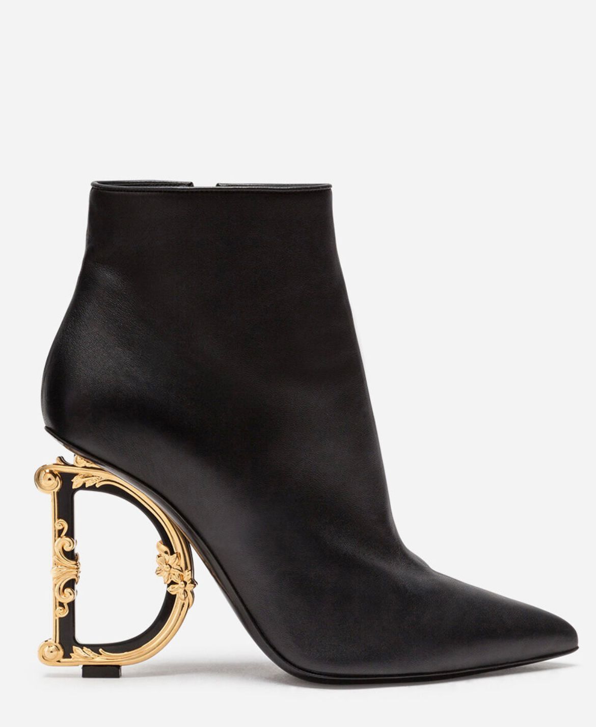 Famous Winter Women Keira Ankle Boots Women Pop Heels Black Nappa Leather Lady Booties Baroque Heel Party Dress Sexy Booty EU35-42