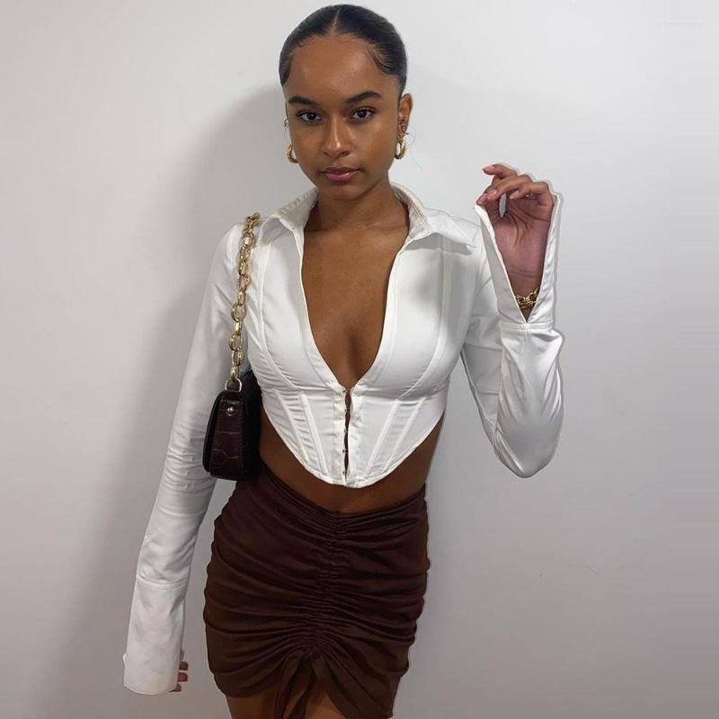 Women' Blouses Female Shirt Solid Color Turn-Down Collar Long Sleeve Crop Tops Blouse For Spring Summer, Picture shown
Women' Blouses Female Shirt Solid Color Turn-Down Collar Long Sleeve Crop Tops Blouse For Spring Summer, Picture shown